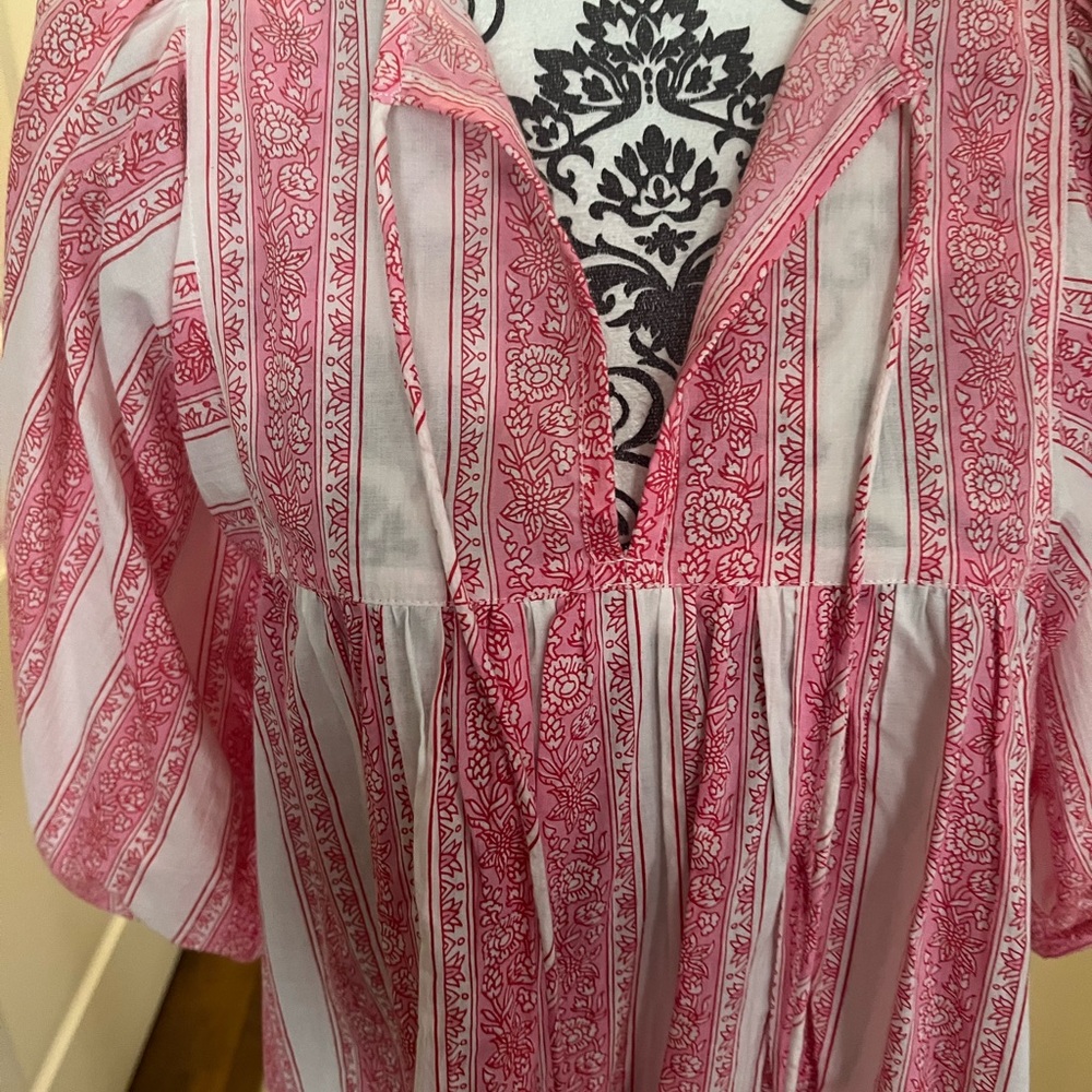 MILLE Pink  V-Neck Women’s Peasant Top